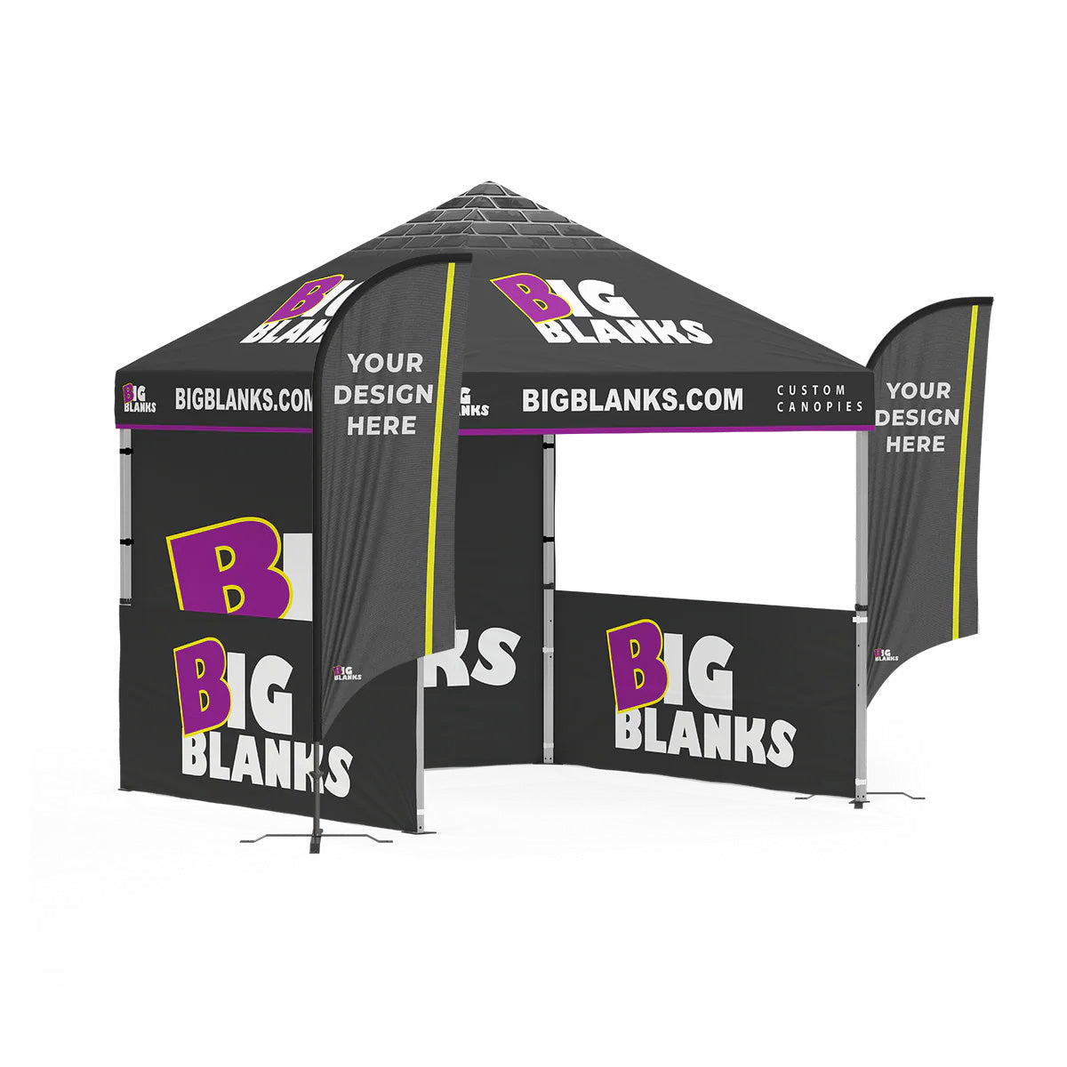 10' x 10' Custom Canopy: Entry w/ Feather Flags