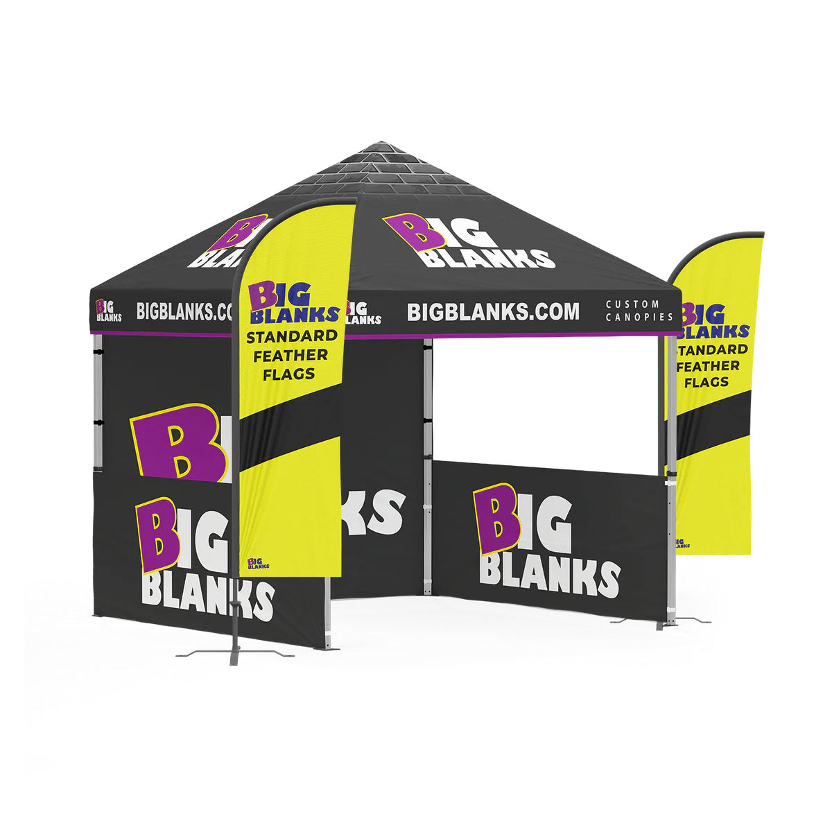 10' x 10' Custom Canopy: Entry w/ Feather Flags