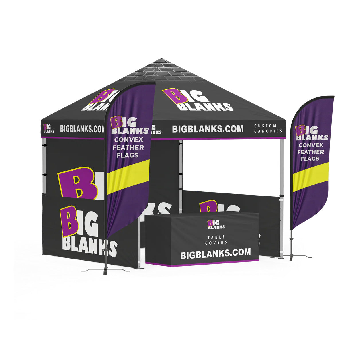 10' x 10' Custom Canopy: Professional w/ Feather Flags