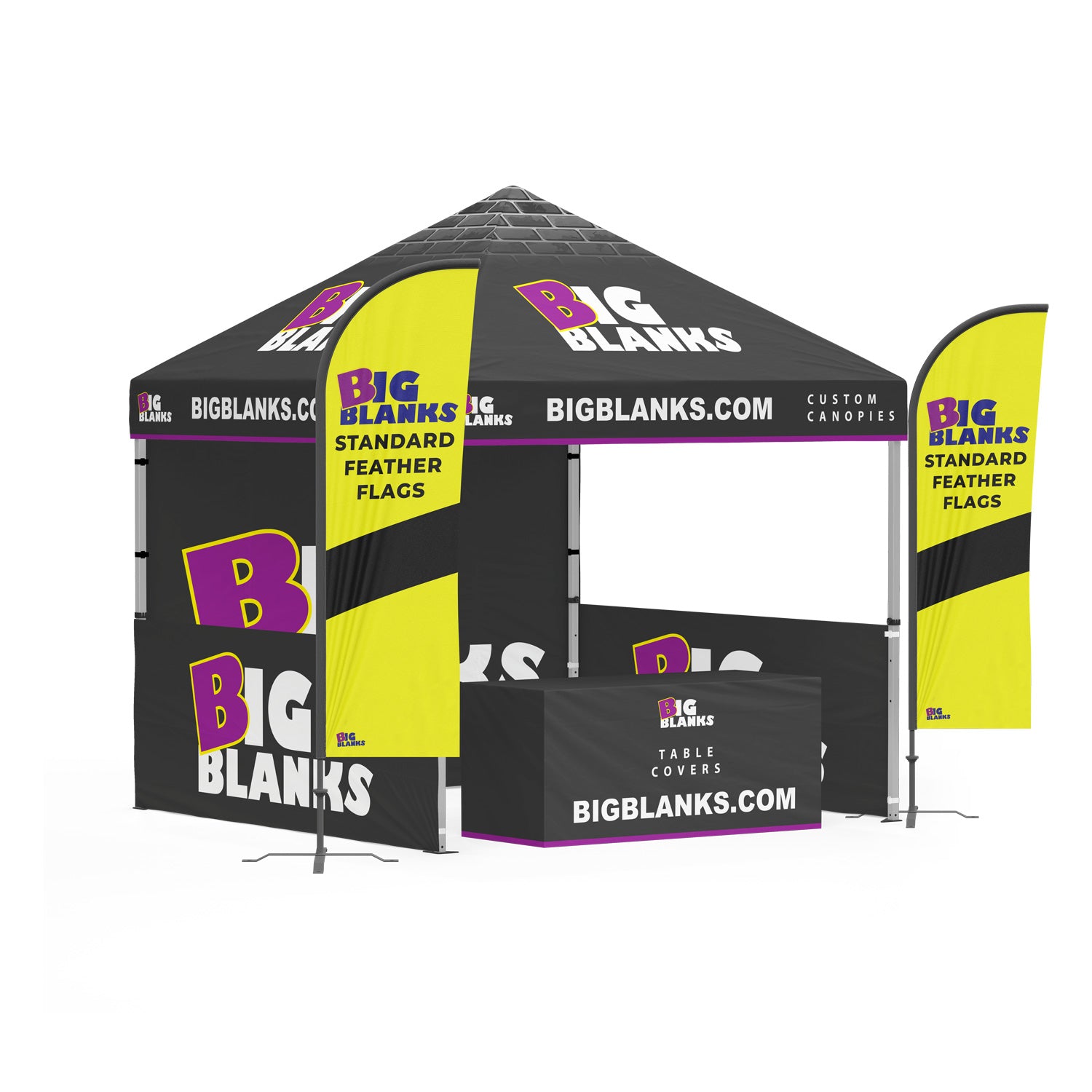 10' x 10' Custom Canopy: Professional w/ Feather Flags