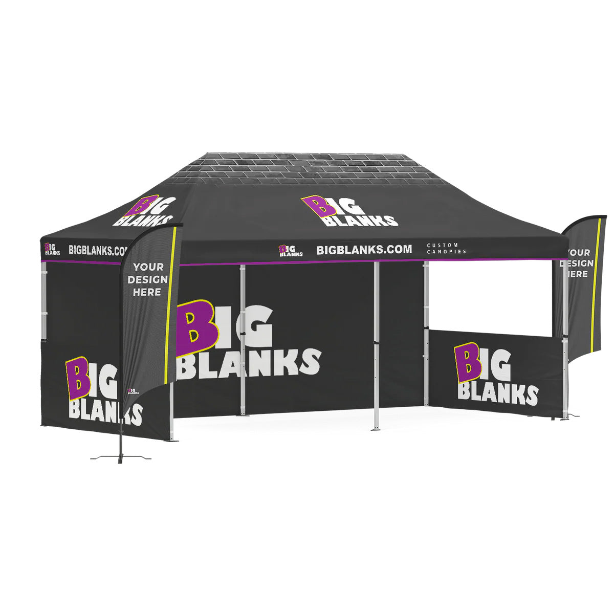 10' x 20' Custom Canopy: Entry w/ Feather Flags