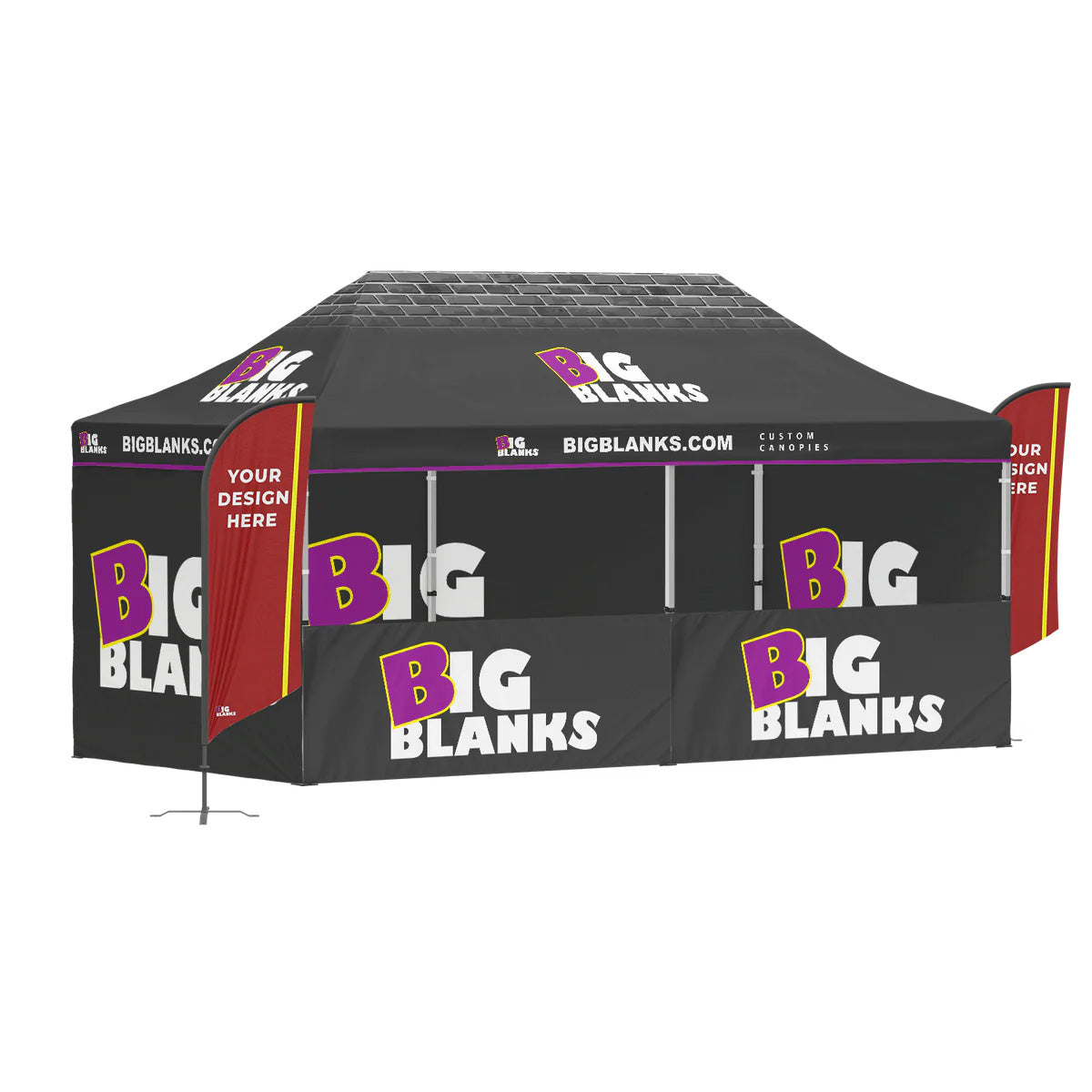 10' x 20' Custom Canopy: Front Pro w/ Flags