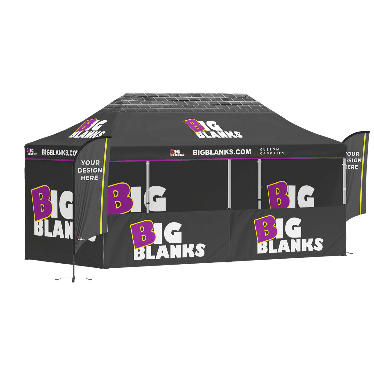 10' x 20' Custom Canopy: Front Pro w/ Flags
