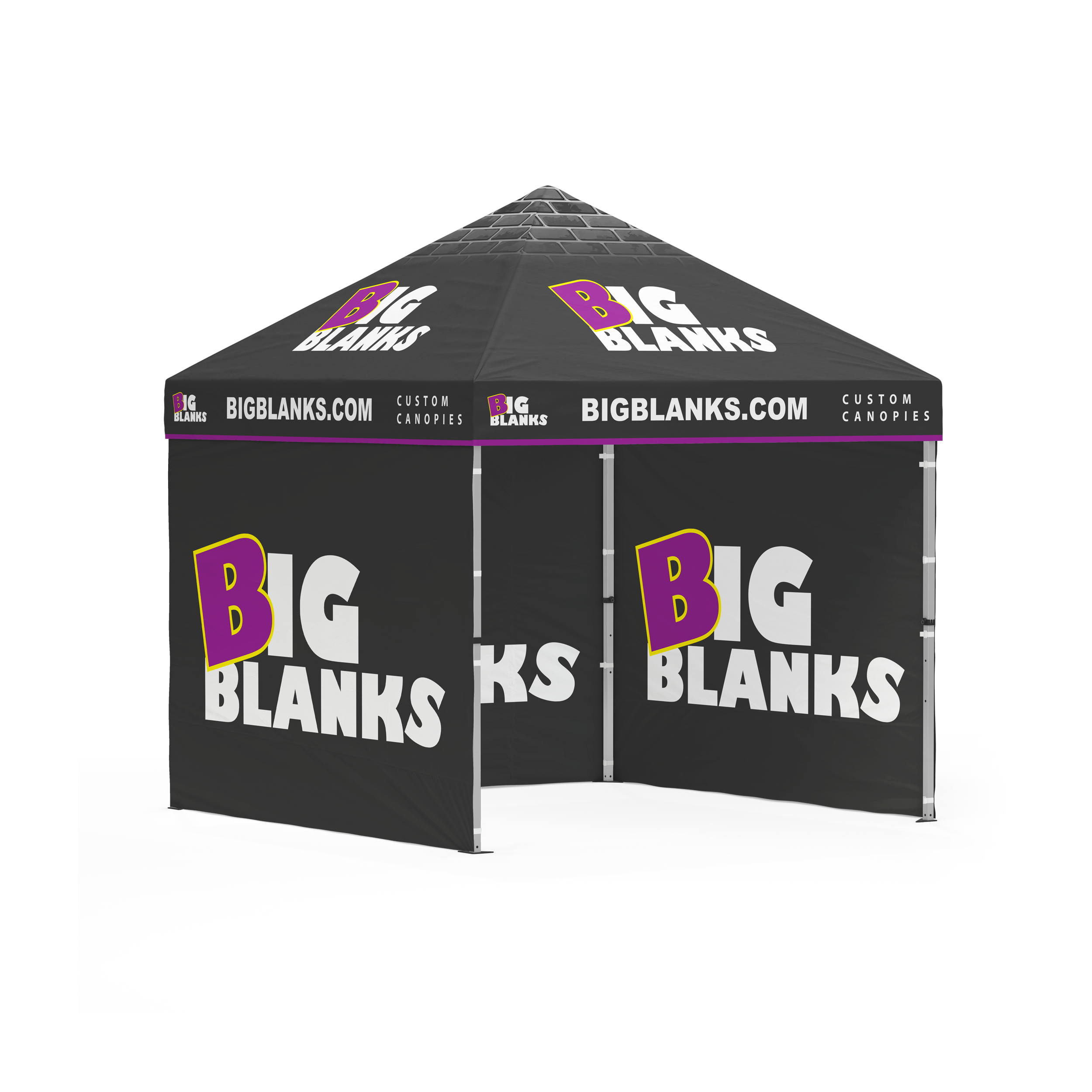 10' x 10' Custom Canopy: 3 Full Walls
