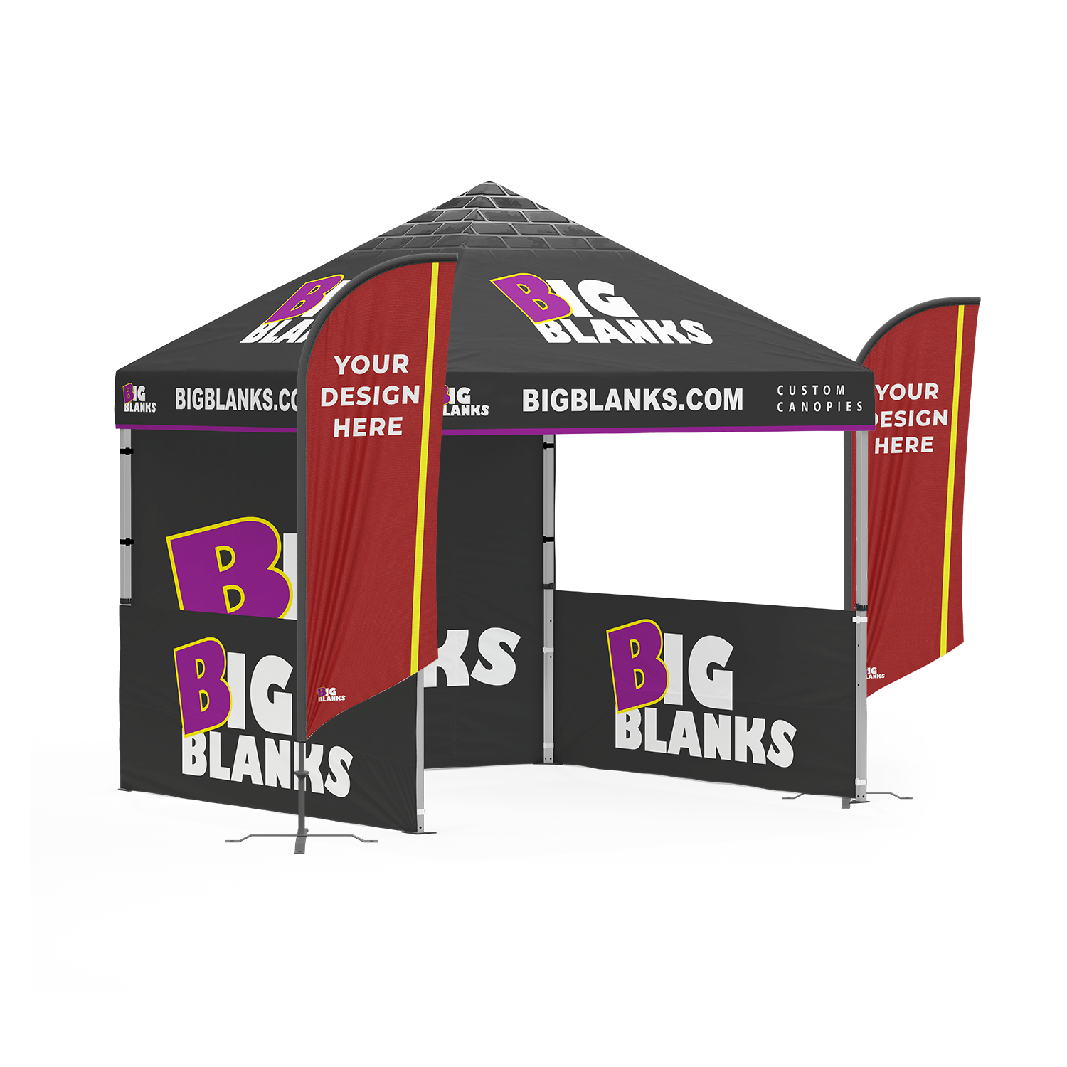 10' x 10' Custom Canopy: Entry w/ Feather Flags