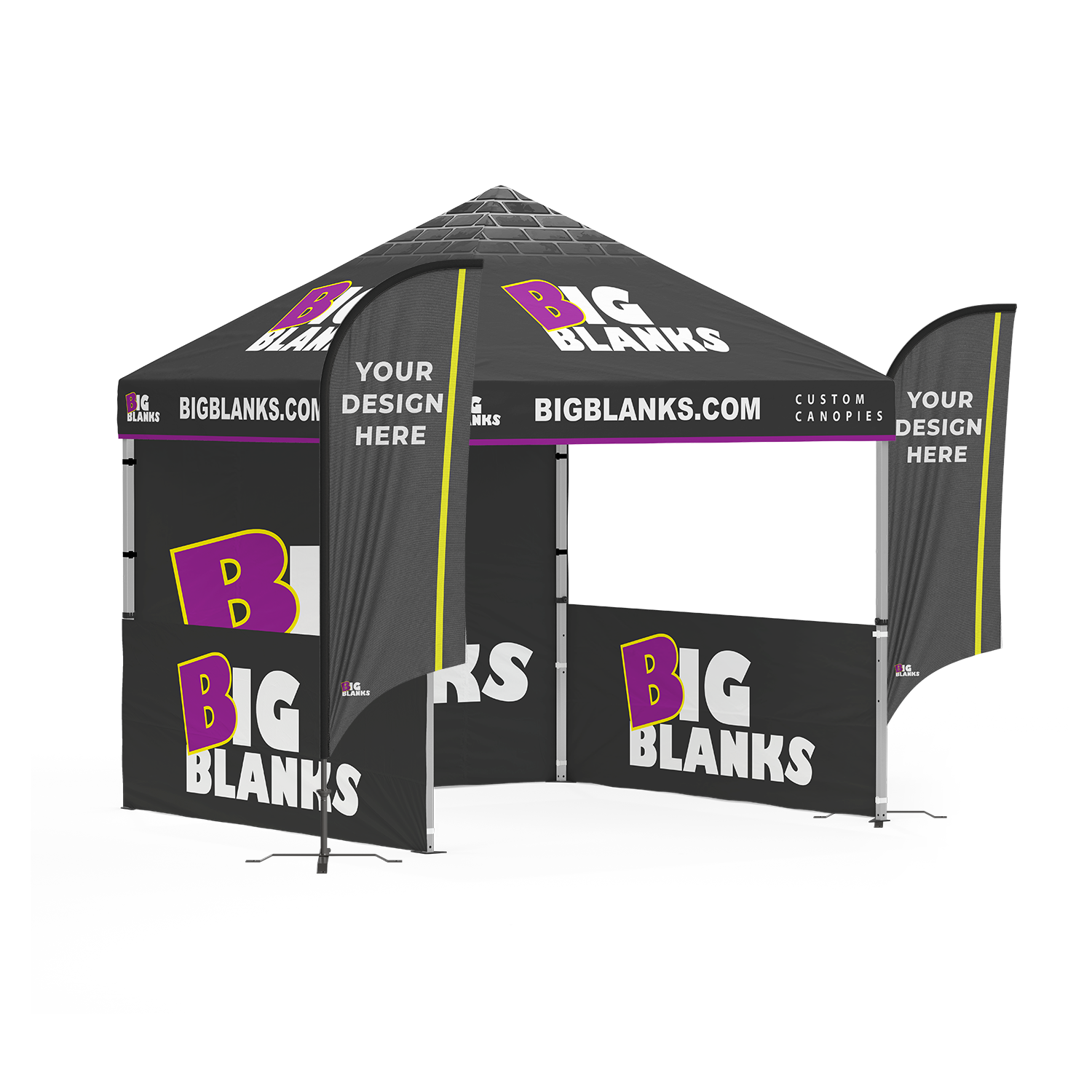 10' x 10' Custom Canopy: Entry w/ Feather Flags