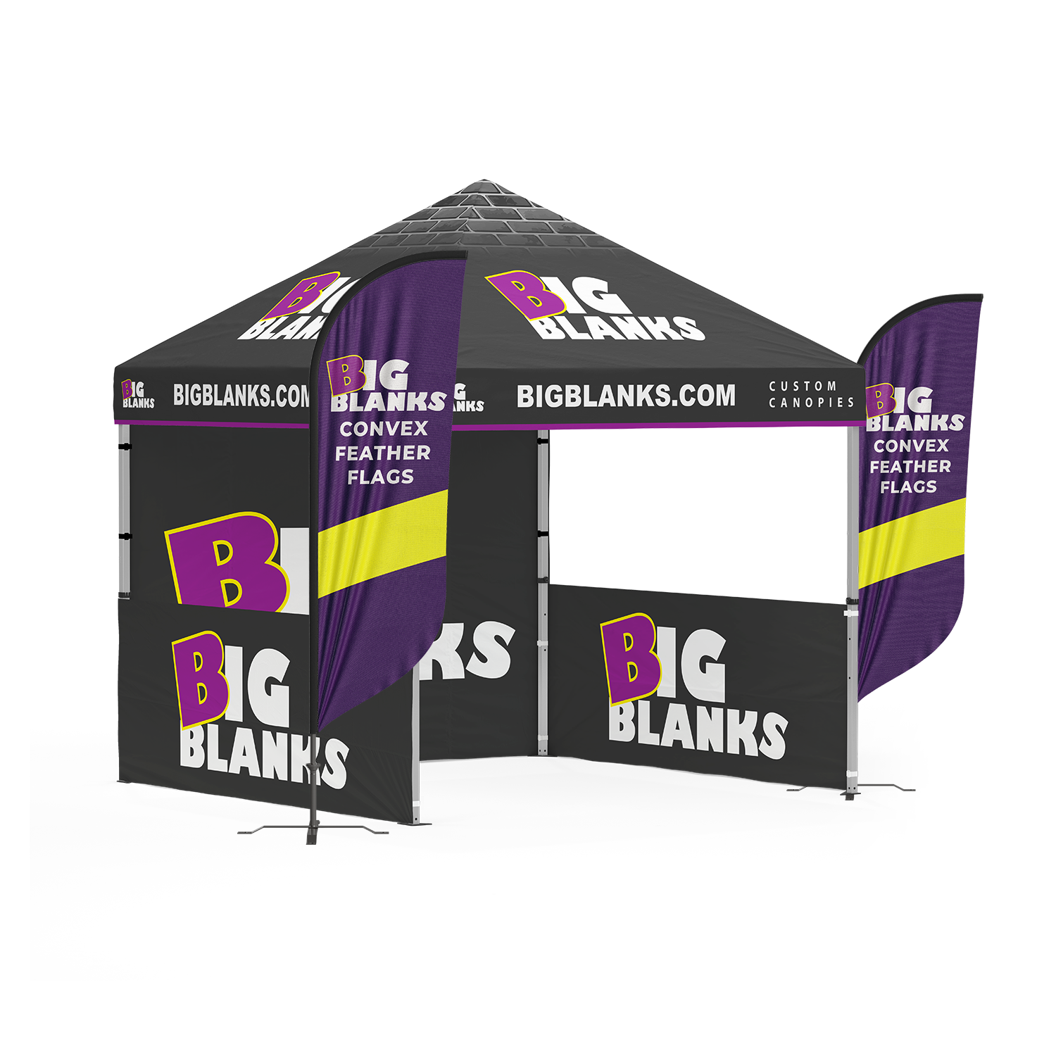 10' x 10' Custom Canopy: Entry w/ Feather Flags