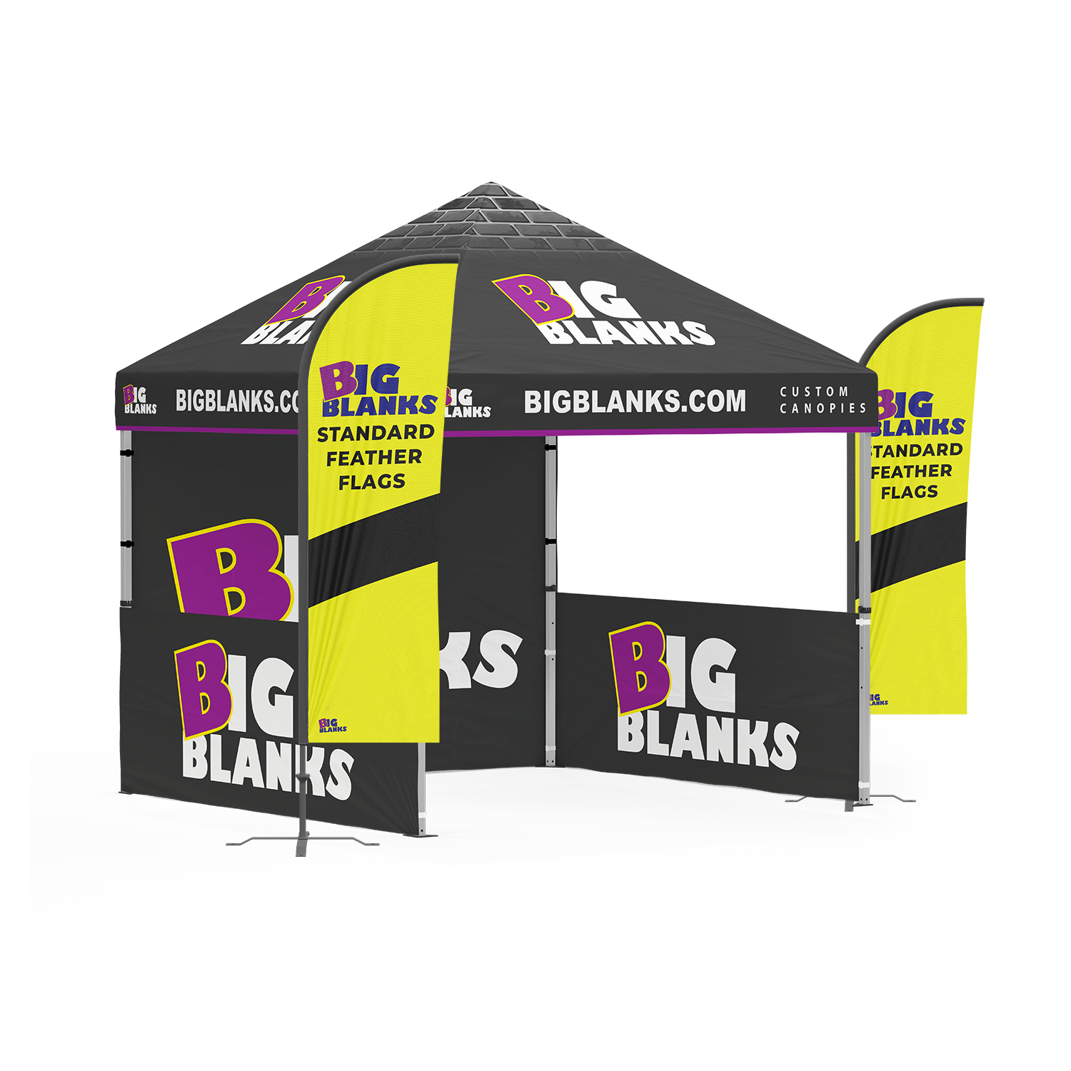 10' x 10' Custom Canopy: Entry w/ Feather Flags