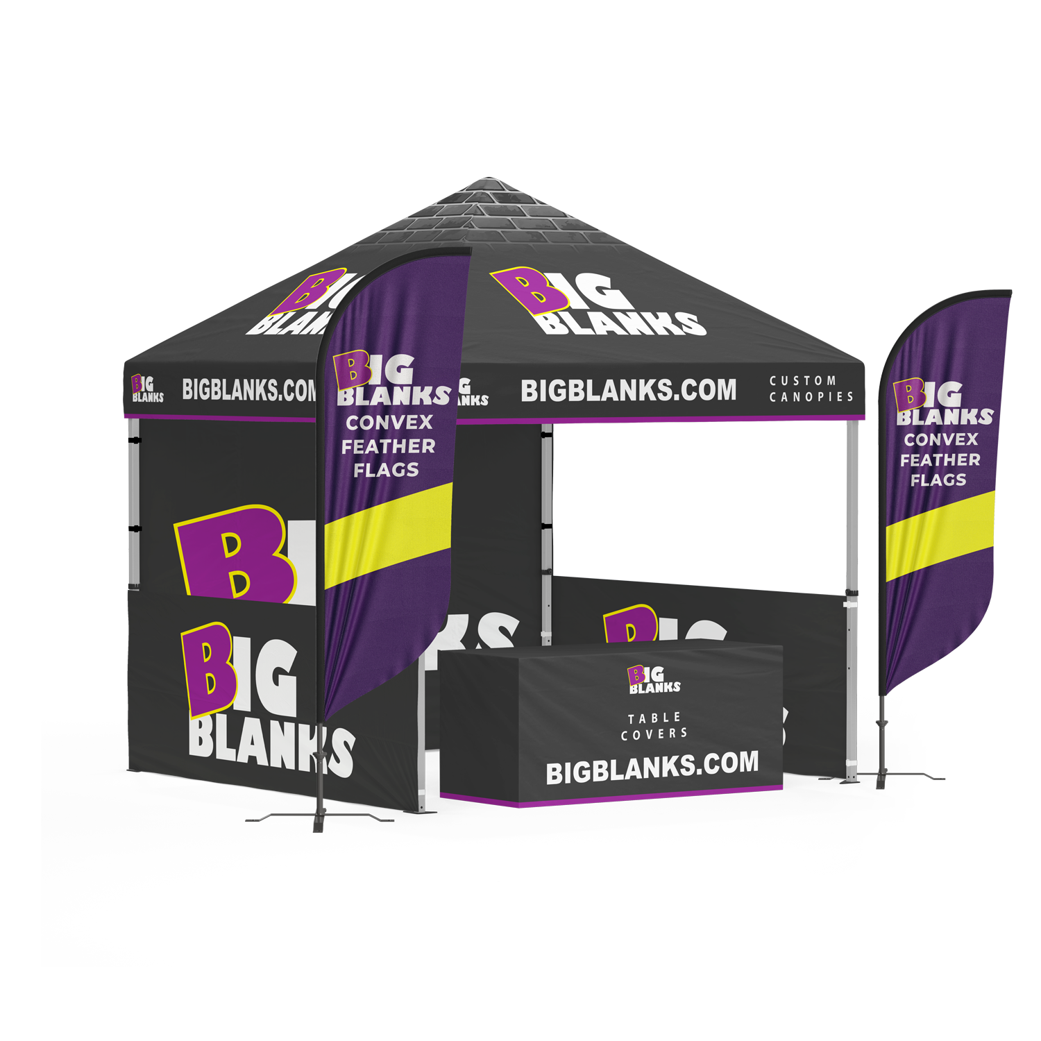 10' x 10' Custom Canopy: Professional w/ Feather Flags