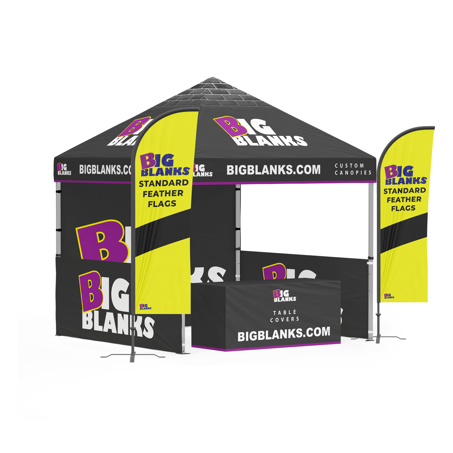 10' x 10' Custom Canopy: Professional w/ Feather Flags