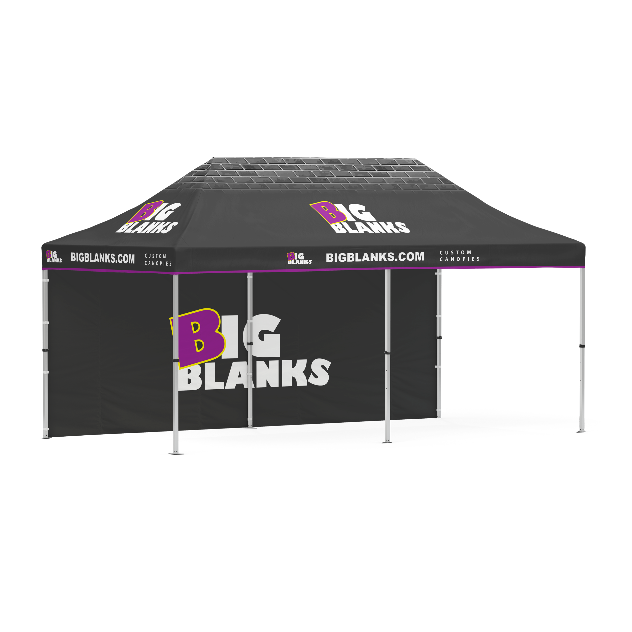 10' x 20' Custom Canopy: Back Wall