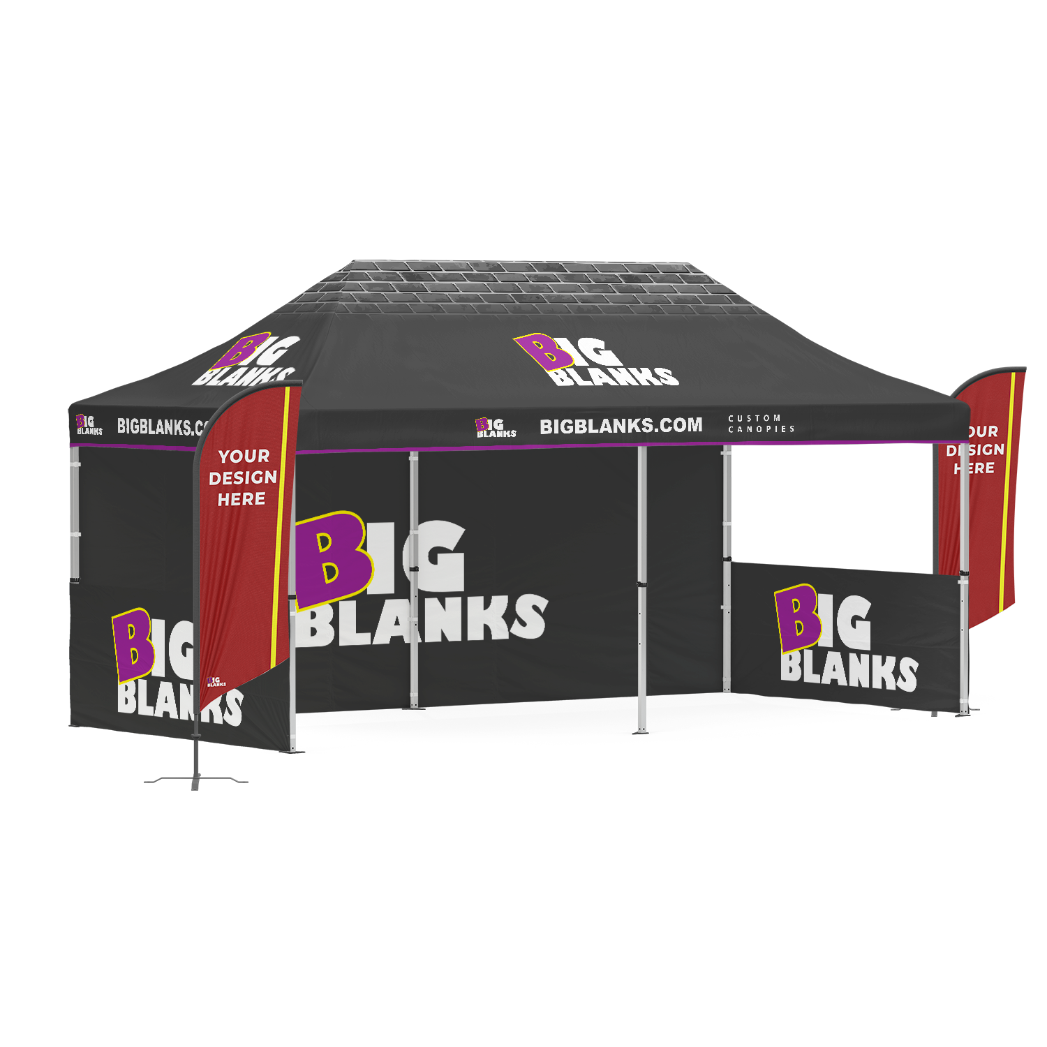 10' x 20' Custom Canopy: Entry w/ Feather Flags