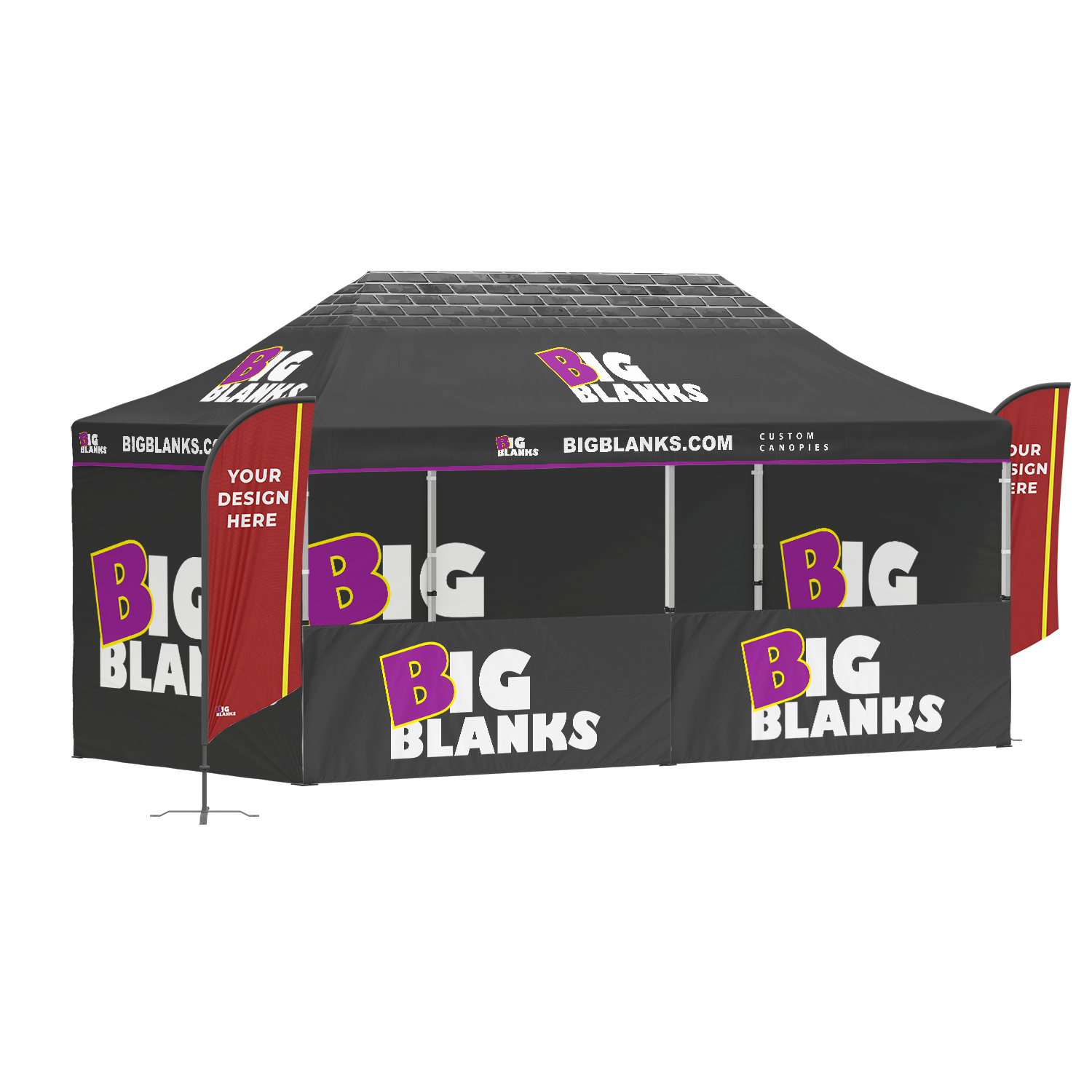 10' x 20' Custom Canopy: Front Pro w/ Flags