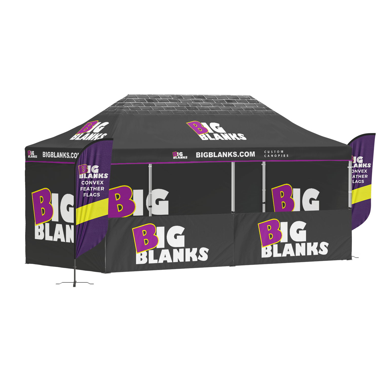 10' x 20' Custom Canopy: Front Pro w/ Flags