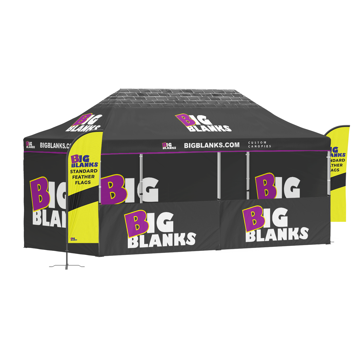 10' x 20' Custom Canopy: Front Pro w/ Flags