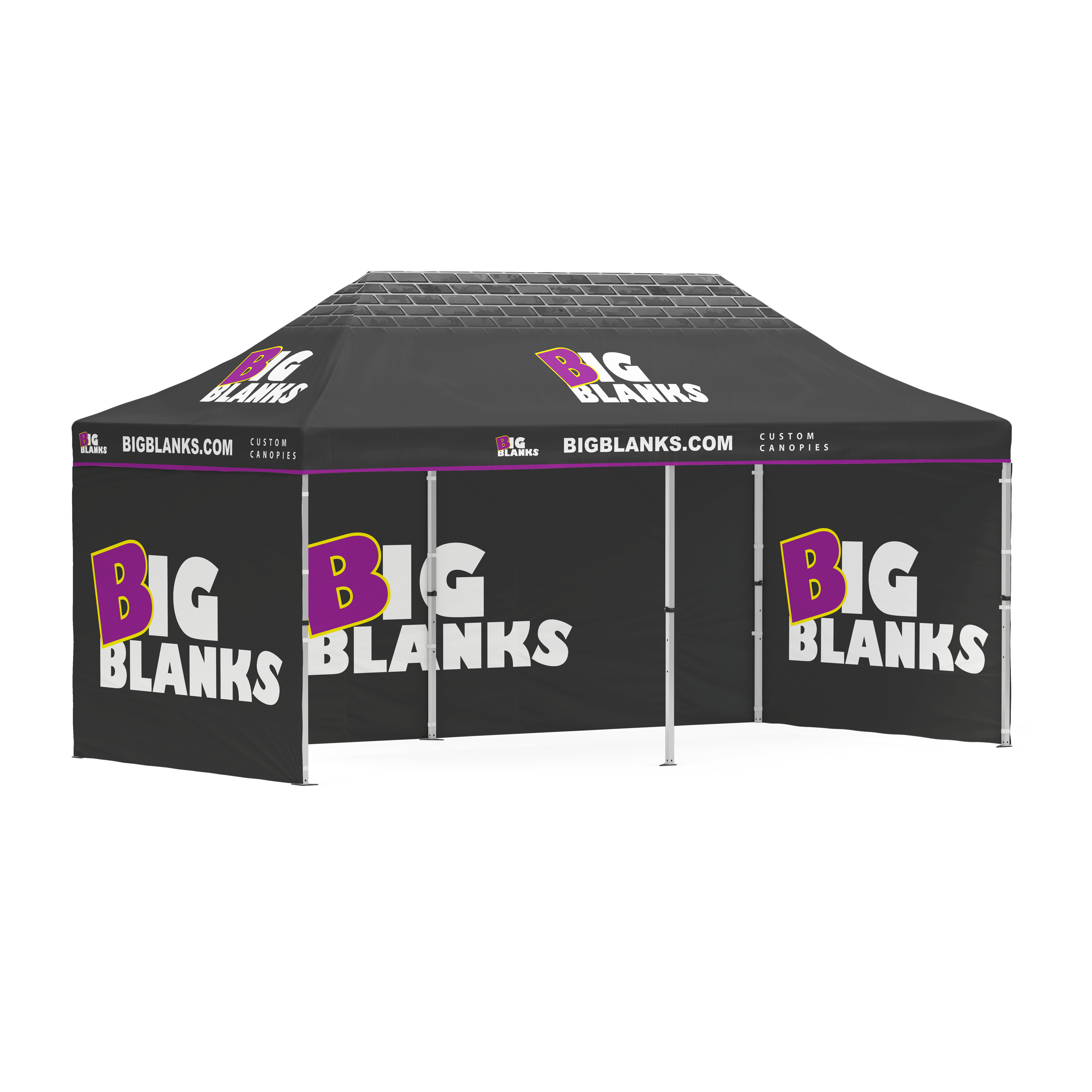 10' x 20' Custom Canopy: 3 Full Walls