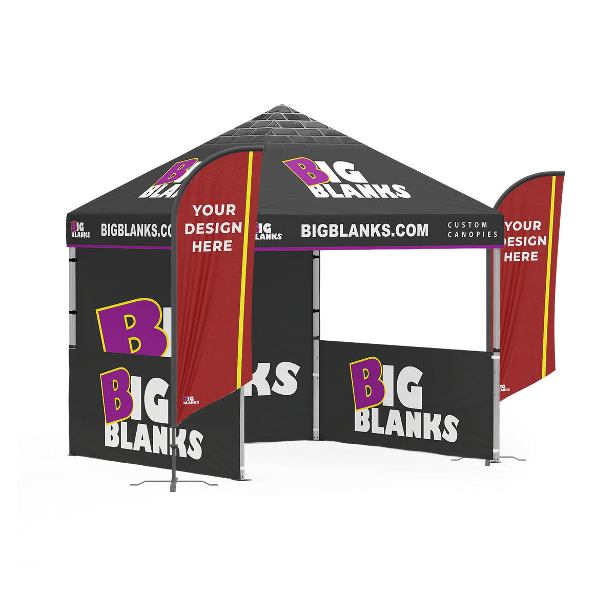 10' x 10' Custom Canopy: Entry w/ Feather Flags