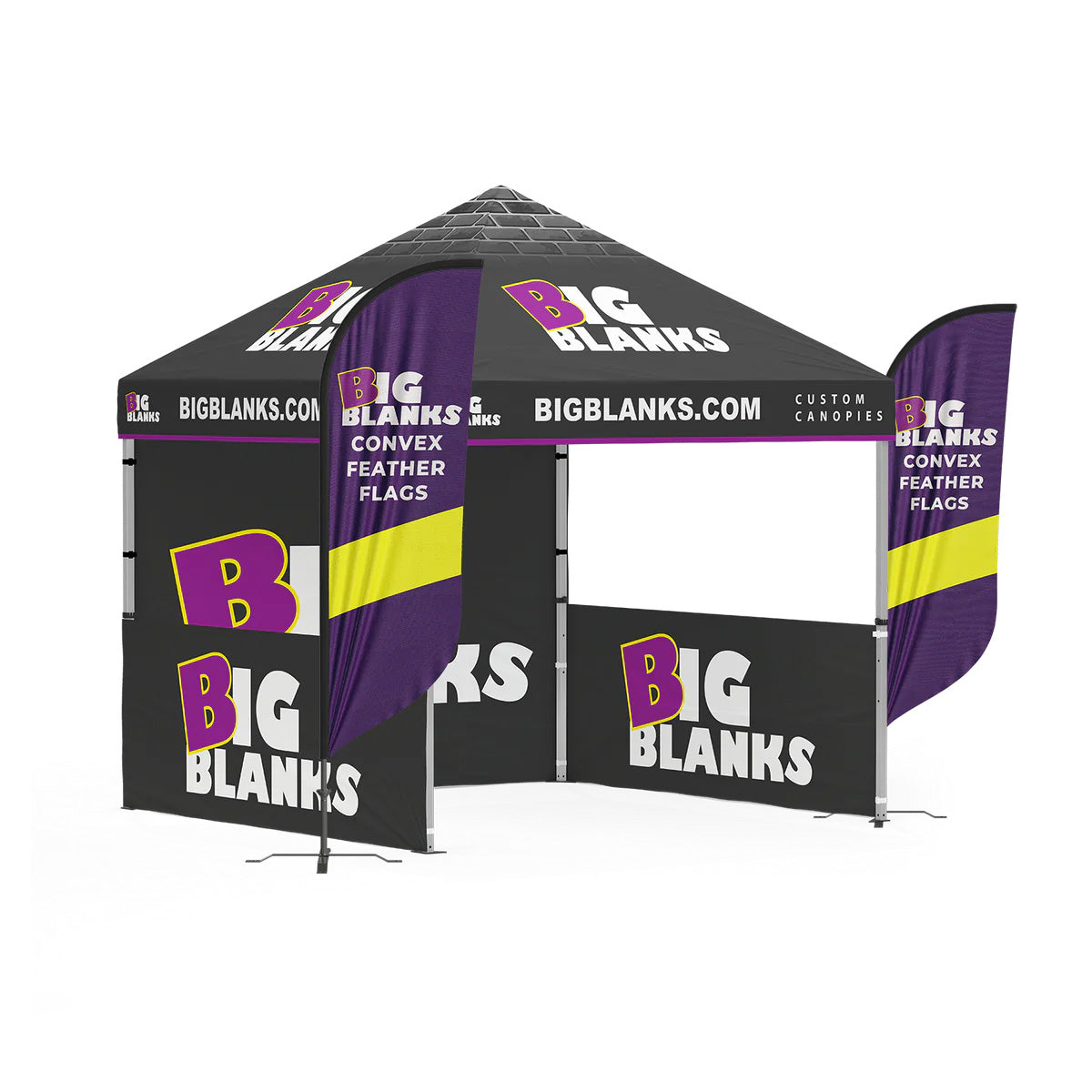 10' x 10' Custom Canopy: Entry w/ Feather Flags