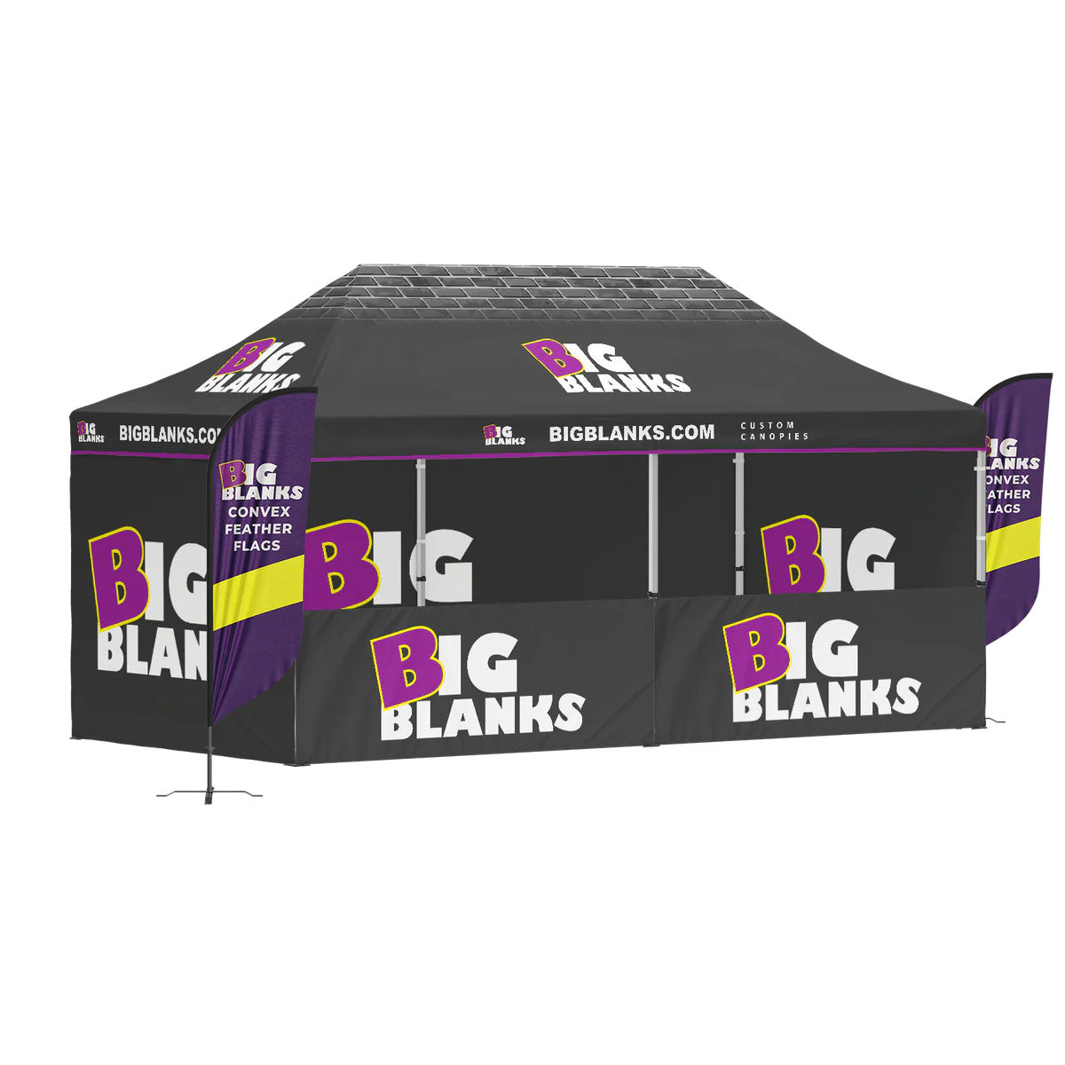 10' x 20' Custom Canopy: Front Pro w/ Flags