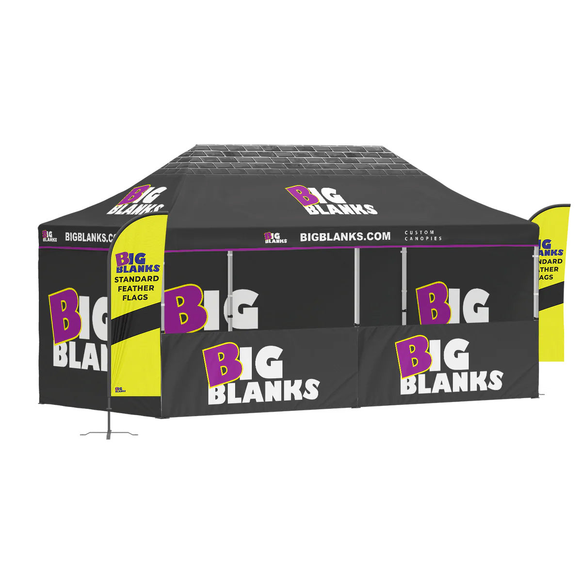 10' x 20' Custom Canopy: Front Pro w/ Flags