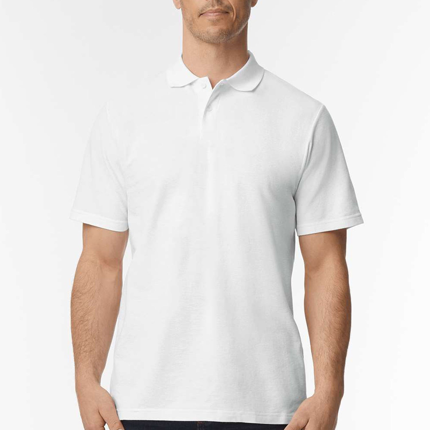 Gildan white polo discount shirt